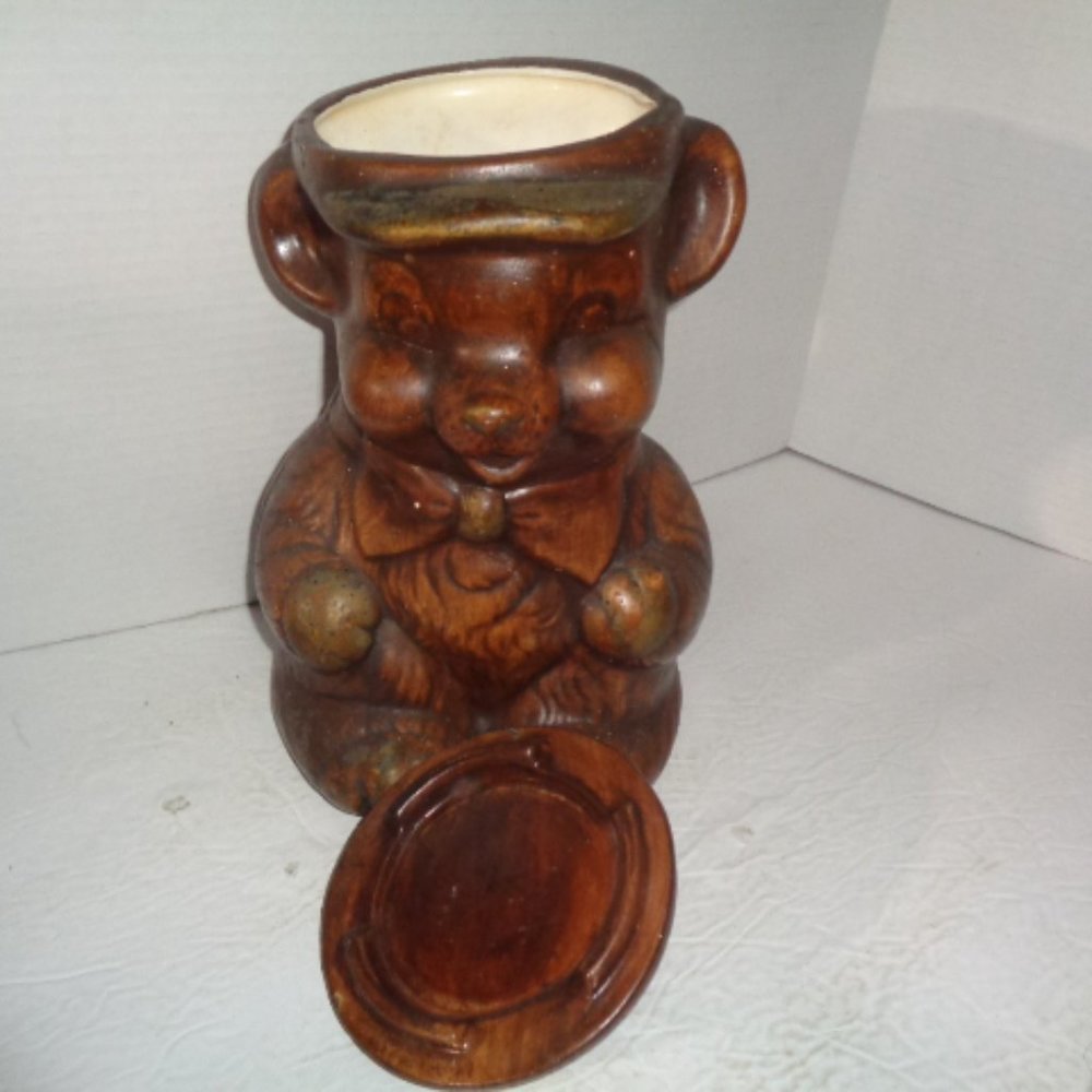 Ceramic Teddy Bear Cookie Jar 12" Tall, Great Condition - Picture 3 of 5